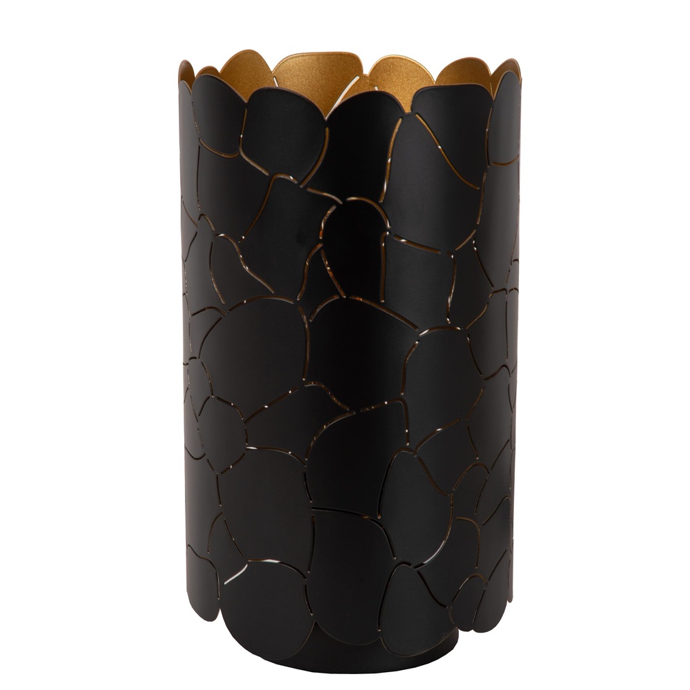 Lucide TafellampAlmelo zwart met gouden binnenkant Ø 15cm - 21534/15/30
